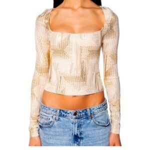 Akira Gold Ivory Metallic Shirt